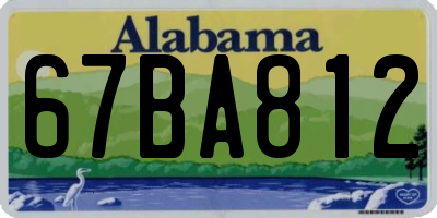 AL license plate 67BA812