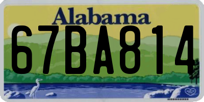 AL license plate 67BA814