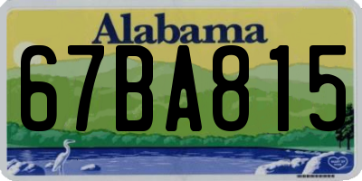 AL license plate 67BA815