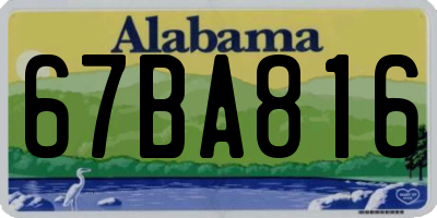 AL license plate 67BA816