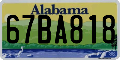 AL license plate 67BA818
