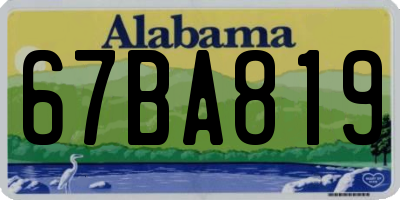 AL license plate 67BA819