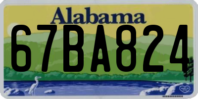 AL license plate 67BA824