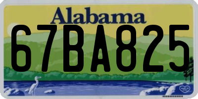 AL license plate 67BA825