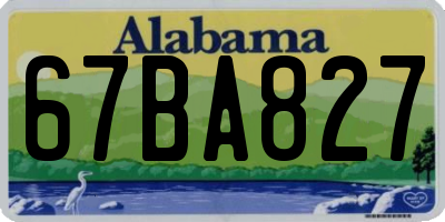 AL license plate 67BA827