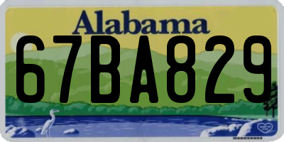 AL license plate 67BA829
