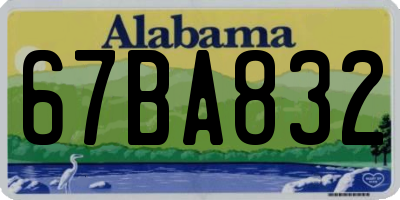 AL license plate 67BA832