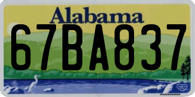 AL license plate 67BA837