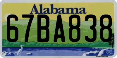 AL license plate 67BA838