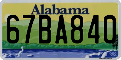 AL license plate 67BA840