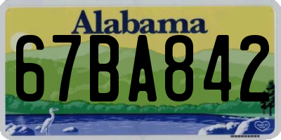 AL license plate 67BA842