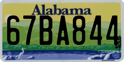 AL license plate 67BA844