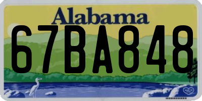 AL license plate 67BA848