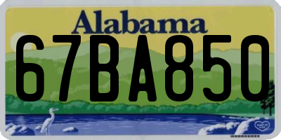 AL license plate 67BA850