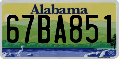 AL license plate 67BA851