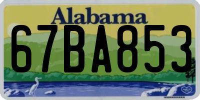 AL license plate 67BA853