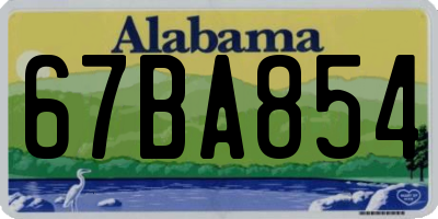 AL license plate 67BA854