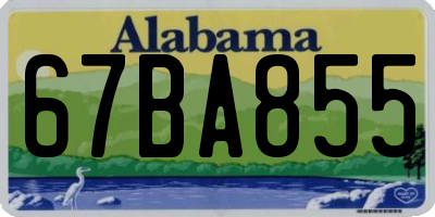 AL license plate 67BA855