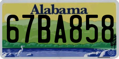 AL license plate 67BA858