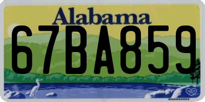 AL license plate 67BA859