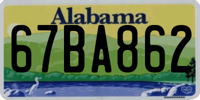 AL license plate 67BA862