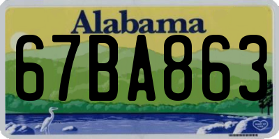 AL license plate 67BA863