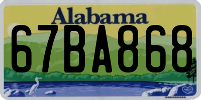 AL license plate 67BA868