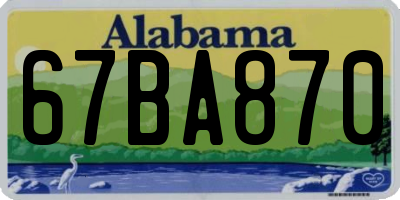 AL license plate 67BA870