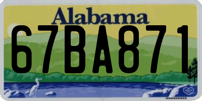 AL license plate 67BA871