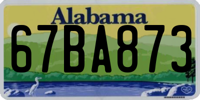 AL license plate 67BA873