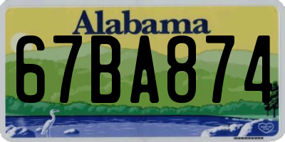 AL license plate 67BA874