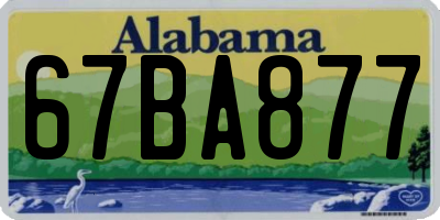 AL license plate 67BA877
