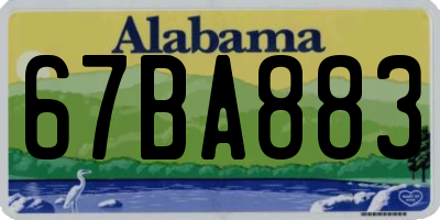 AL license plate 67BA883