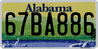 AL license plate 67BA886