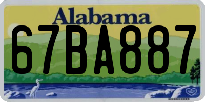 AL license plate 67BA887