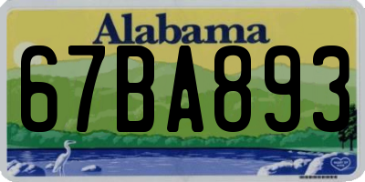 AL license plate 67BA893