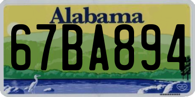 AL license plate 67BA894