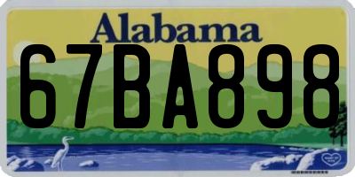 AL license plate 67BA898
