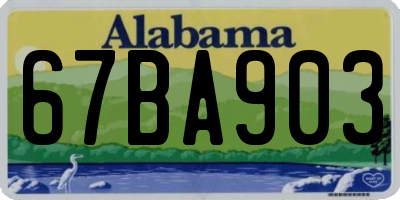 AL license plate 67BA903