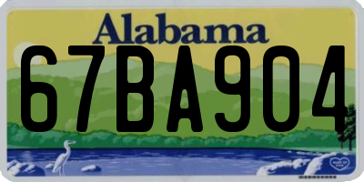 AL license plate 67BA904