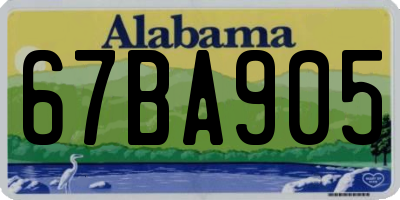 AL license plate 67BA905