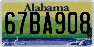 AL license plate 67BA908