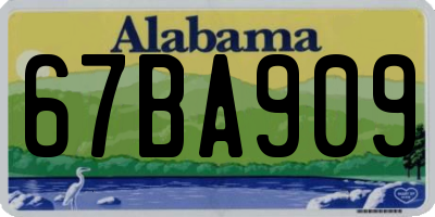 AL license plate 67BA909