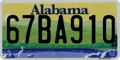 AL license plate 67BA910