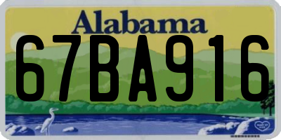 AL license plate 67BA916
