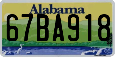 AL license plate 67BA918