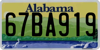 AL license plate 67BA919