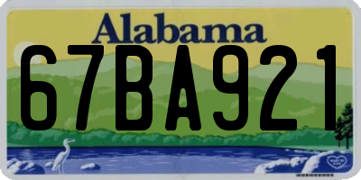 AL license plate 67BA921