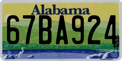 AL license plate 67BA924