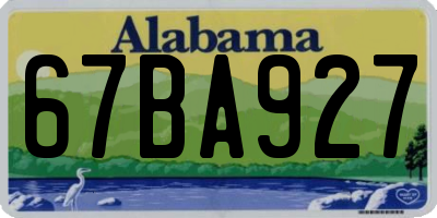AL license plate 67BA927